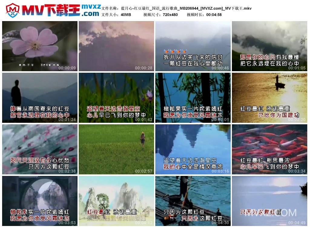 蓝月心-红豆最红_国语_流行歌曲_MB206944